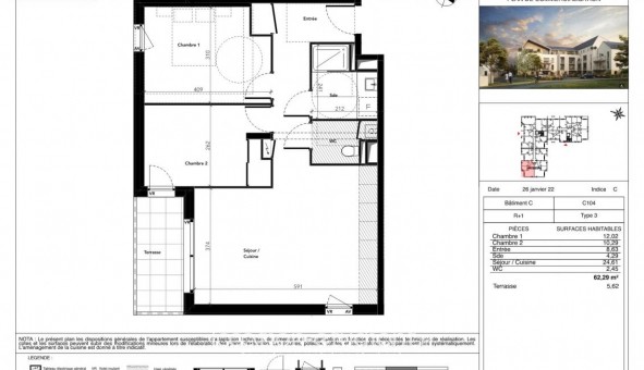 Logement tudiant T3 à Tours (37000)
