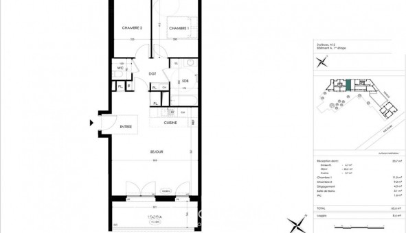 Logement tudiant T3 à Tours (37000)
