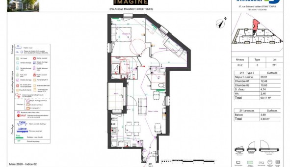 Logement tudiant T3 à Tours (37000)