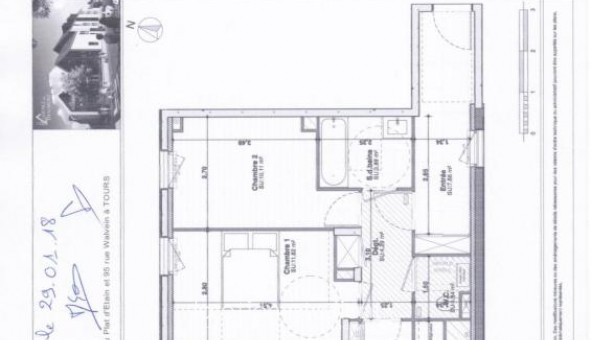 Logement �tudiant T3 &agrave; Tours (37000)