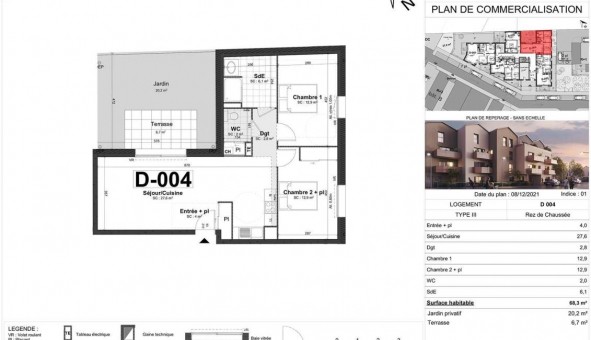 Logement �tudiant T3 &agrave; Tours (37000)