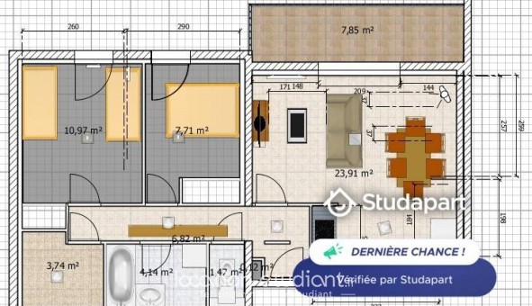 Logement tudiant T3 à Trignac (44570)