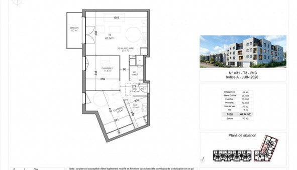 Logement tudiant T3 à Verson (14790)