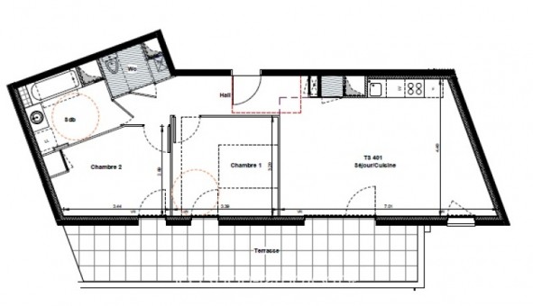 Logement �tudiant T3 &agrave; Villefranche sur Sa�ne (69400)