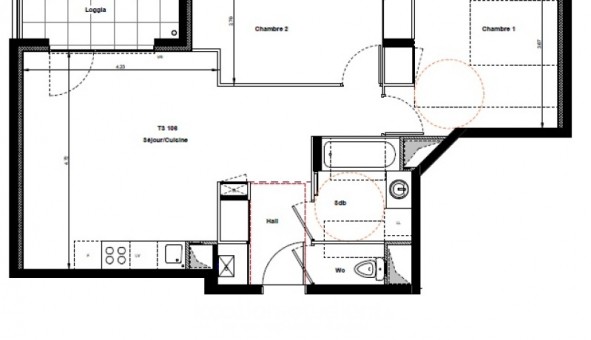 Logement �tudiant T3 &agrave; Villefranche sur Sa�ne (69400)