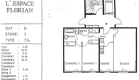 Logement tudiant T3 à Villeurbanne (69100)