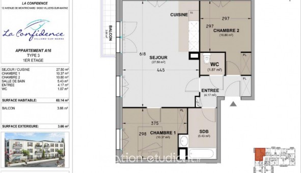 Logement tudiant T3 à Villiers sur Marne (94350)