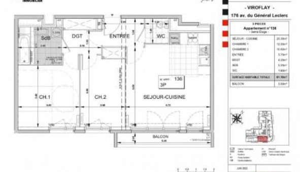 Logement tudiant T3 à Viroflay (78220)