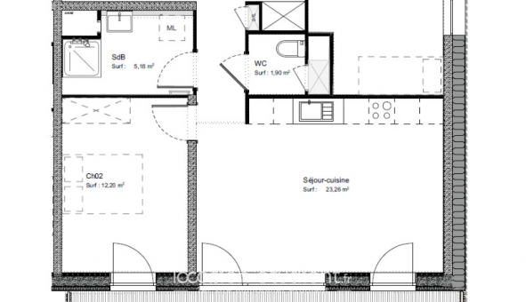 Logement �tudiant T3 &agrave; Volgelsheim (68600)