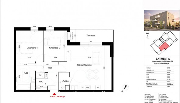 Logement �tudiant T3 &agrave; Wattrelos (59150)