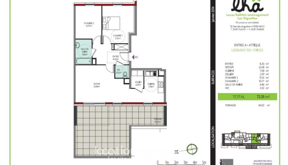 Logement �tudiant T3 &agrave; Yutz (57110)