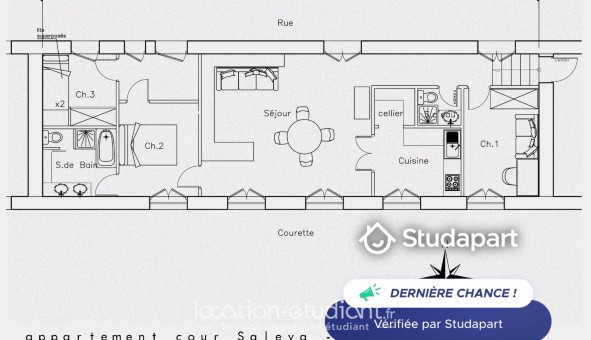 Logement �tudiant T4 &agrave; Nice (06100)