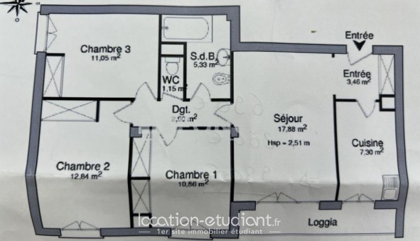 Logement tudiant Location Chambre Vide Marseille 14me arrondissement (13014)