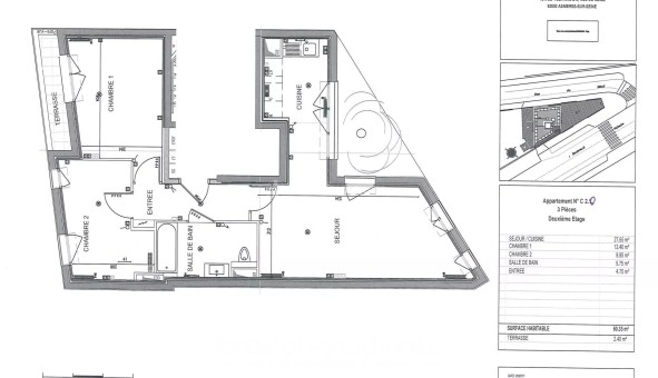 Logement �tudiant T3 &agrave; Asni�res sur Seine (92600)
