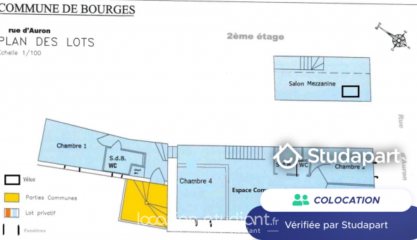 Colocation tudiante Duplex à Bourges (18000)