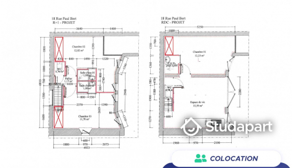 Colocation tudiante Studio à Angers (49000)