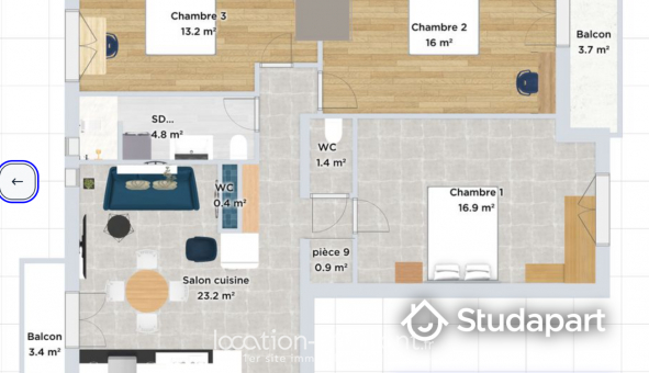 Colocation tudiante Studio à Annemasse (74100)