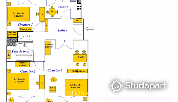 Colocation tudiante T3 à Antibes (06160)