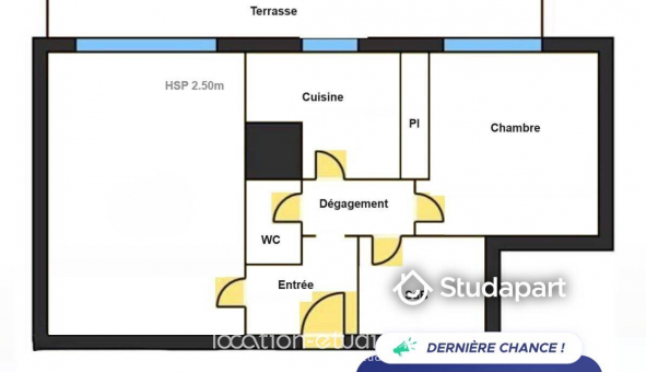 Colocation �tudiante Studio &agrave; Antibes (06160)