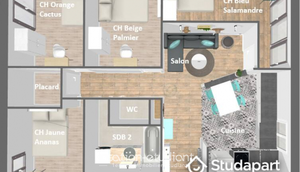 Colocation tudiante Studio à Boisemont (95000)