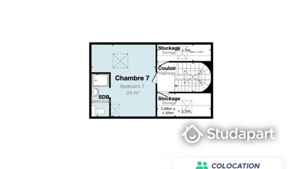 Colocation tudiante Studio à Bordeaux (33300)