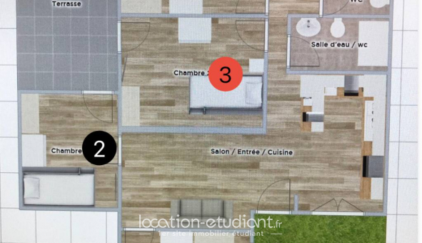 Colocation �tudiante Studio &agrave; Cergy (95000)