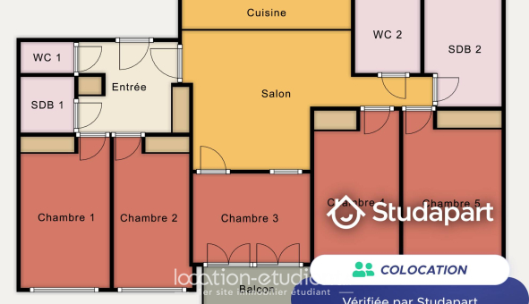 Colocation étudiante Studio &agrave; Clichy (92110)