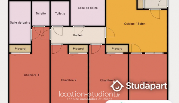 Colocation �tudiante Studio &agrave; Clichy (92110)