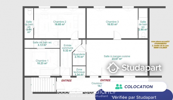 Colocation tudiante Studio à Colmar (68000)