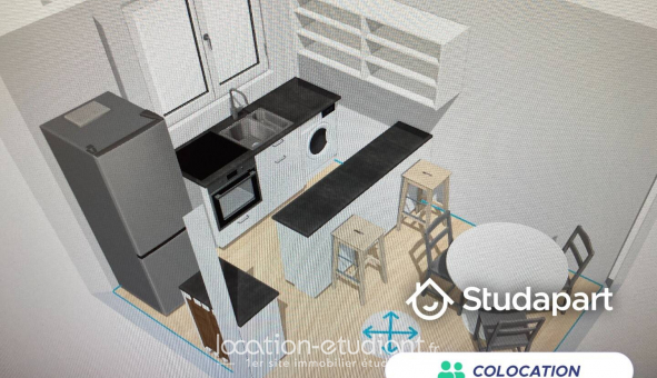 Colocation tudiante Chambre dans une colocation de 12m2