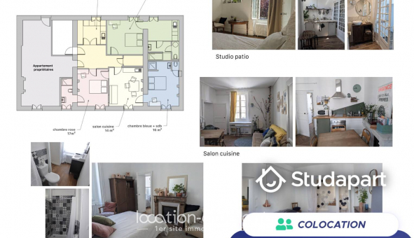 Colocation tudiante Chambre dans une colocation de 16m2