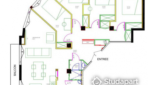 Colocation tudiante Studio à Grenoble (38000)