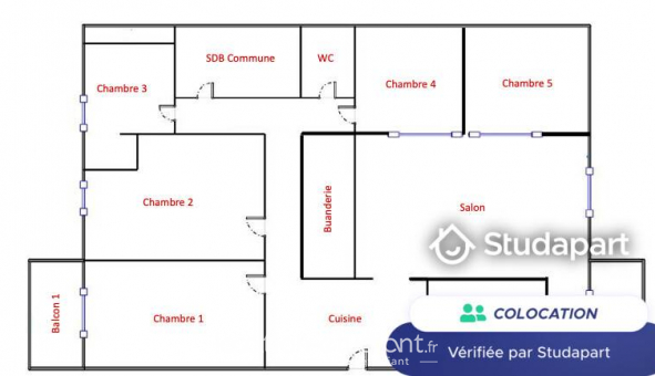 Colocation tudiante Studio à Grenoble (38000)
