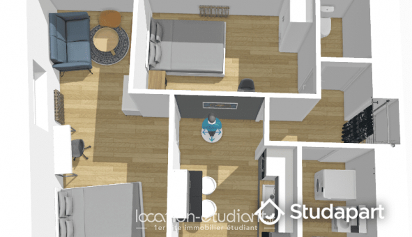 Colocation �tudiante Studio &agrave; La Chapelle des Fougeretz (35520)