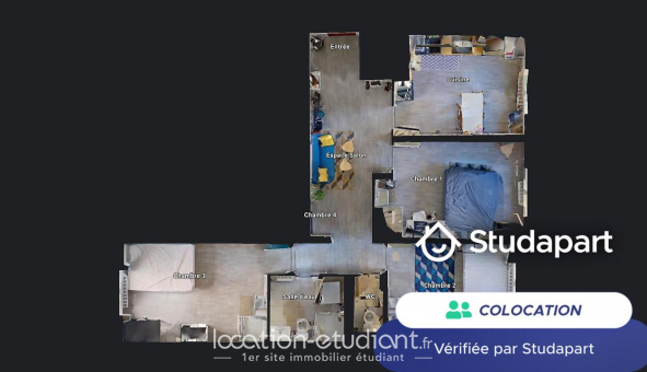 Colocation tudiante Studio à Le Havre (76620)