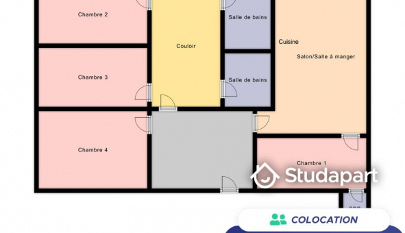 Colocation �tudiante Studio &agrave; Lille (59800)