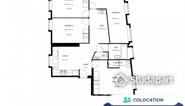 Colocation tudiante Colocation à Lille (59800)