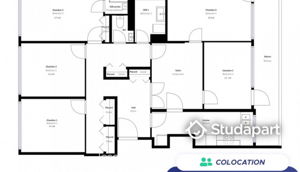 Colocation tudiante Studio à Lille (59800)