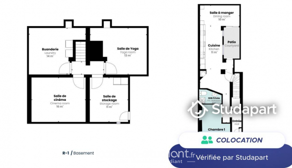 Colocation tudiante Studio à Lille (59800)