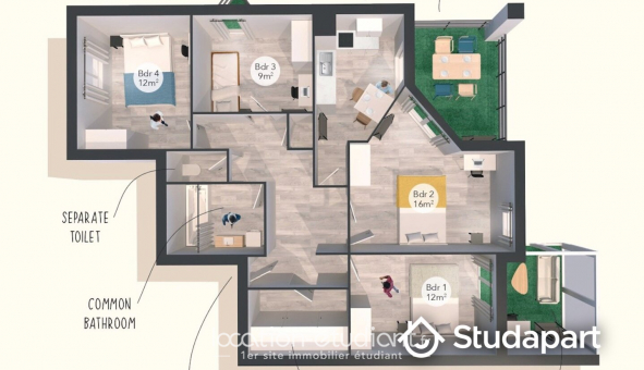 Colocation étudiante T4 à Marseille 09ème arrondissement (13009)