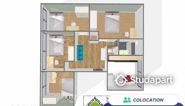Colocation tudiante Studio à Massy (91300)