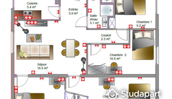Colocation �tudiante Studio &agrave; Massy (91300)