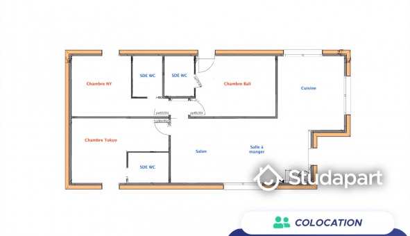Colocation �tudiante Studio &agrave; M�rignac (33700)