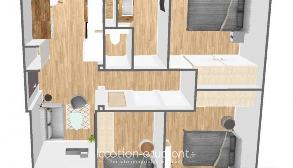 Colocation �tudiante Studio &agrave; Orvault (44700)