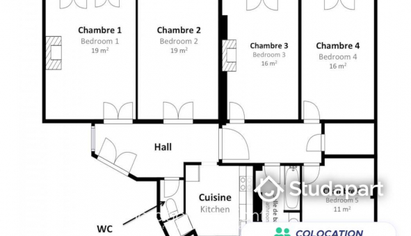 Colocation tudiante Studio à Paris 04me arrondissement (75004)