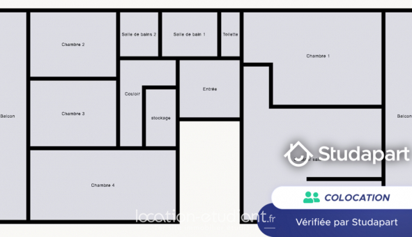 Colocation tudiante Studio à Paris 13me arrondissement (75013)