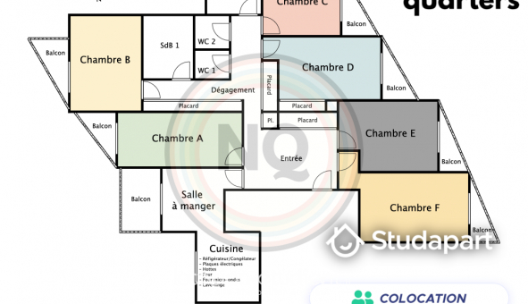 Colocation tudiante Studio à Paris 13me arrondissement (75013)
