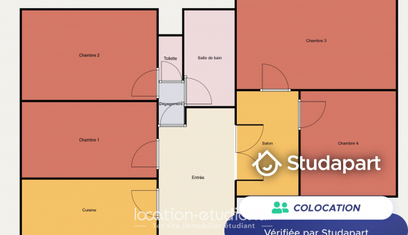 Colocation �tudiante Studio &agrave; Paris 13�me arrondissement (75013)