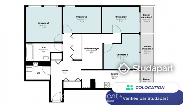 Colocation tudiante Studio à Paris 15me arrondissement (75015)