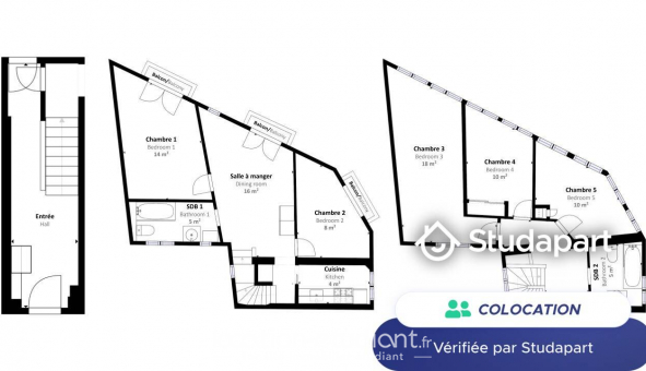 Colocation tudiante Studio à Paris 15me arrondissement (75015)